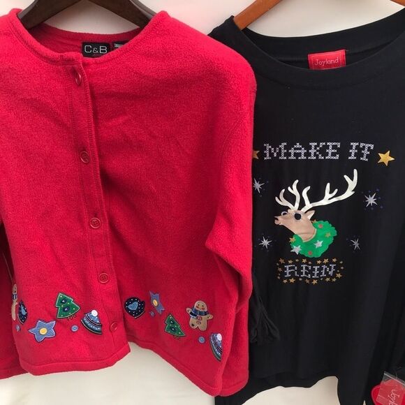 C & B Sport by Croft and Barrow Women's And Joyland Christmas Shirts Size small - Picture 1 of 11